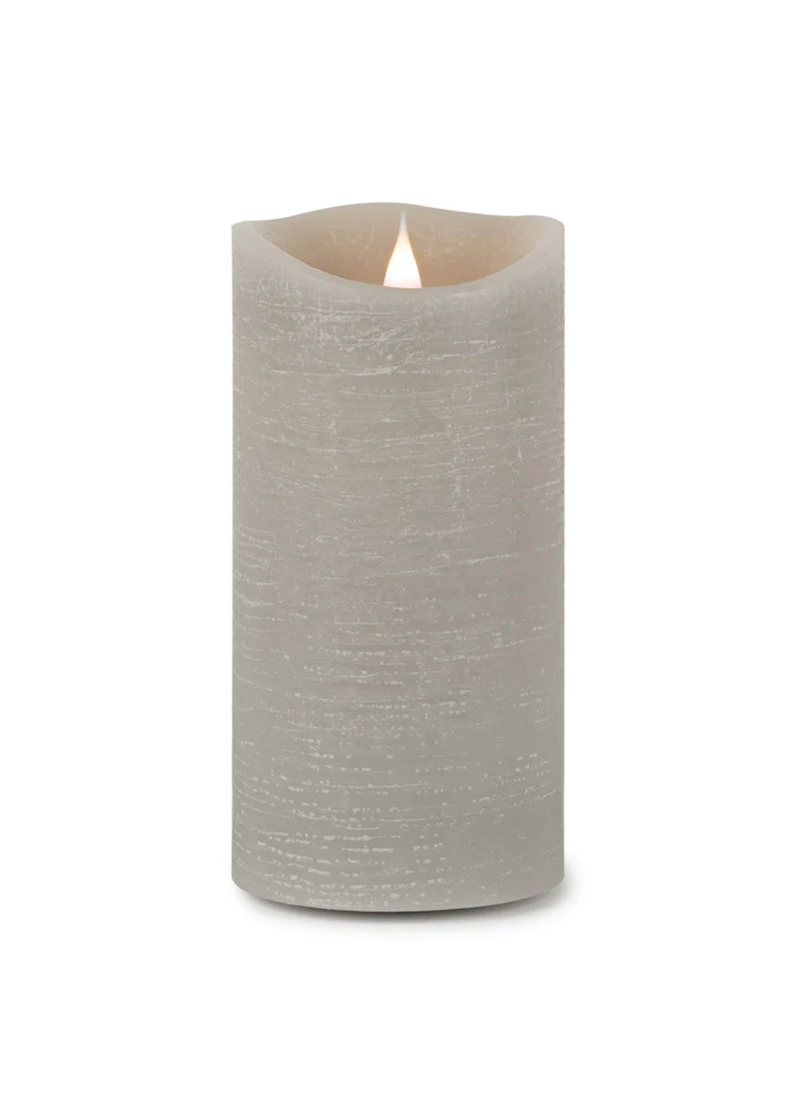 Grey Simplux LED Designer Wax Candle – 7.75"H – Remote with 4 and 8 Hour Timer – By Melrose