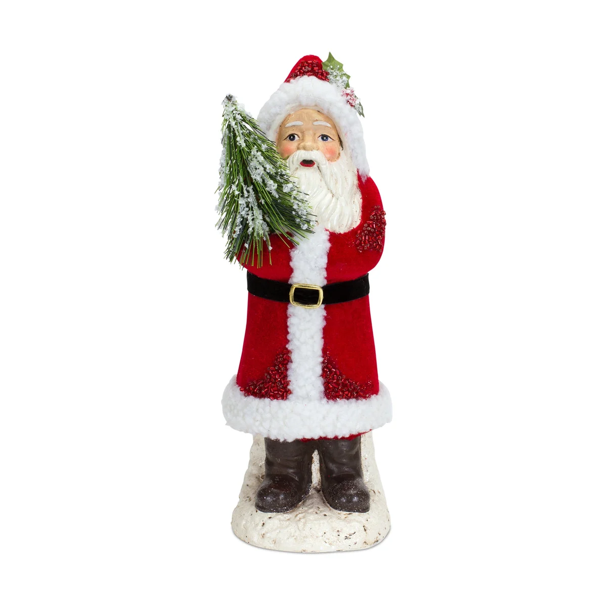 Melrose Santa Figurine with Pine Tree (Set of 2)