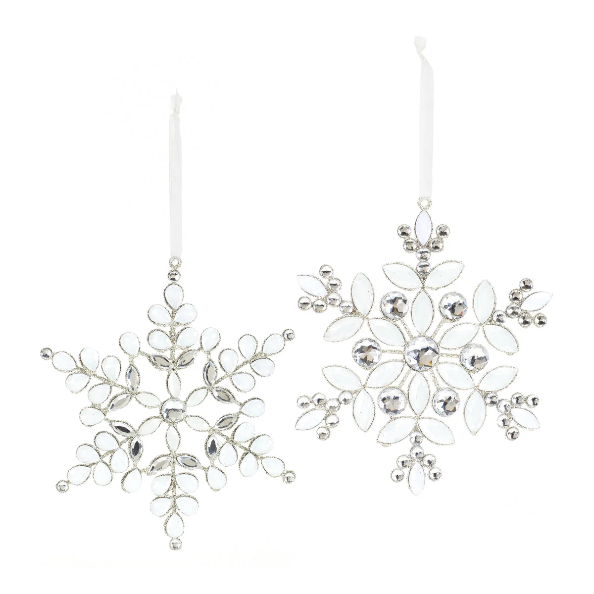 Melrose Jeweled Metal Snowflake Ornament (Set of 12)