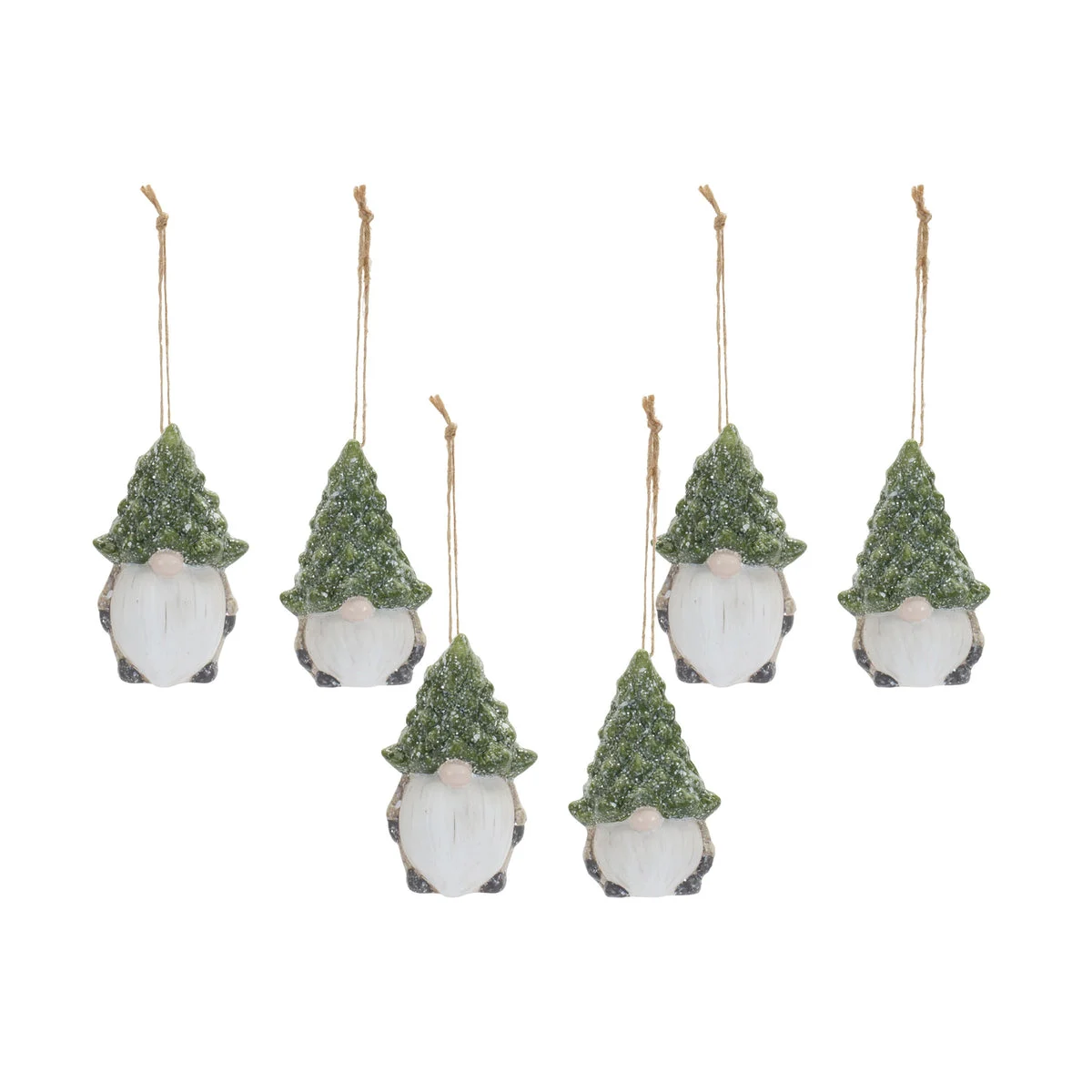 Terra Cotta Gnome with Pine Tree Hat Ornament Set of 6 – 3.25"H Christmas Decorations by Melrose