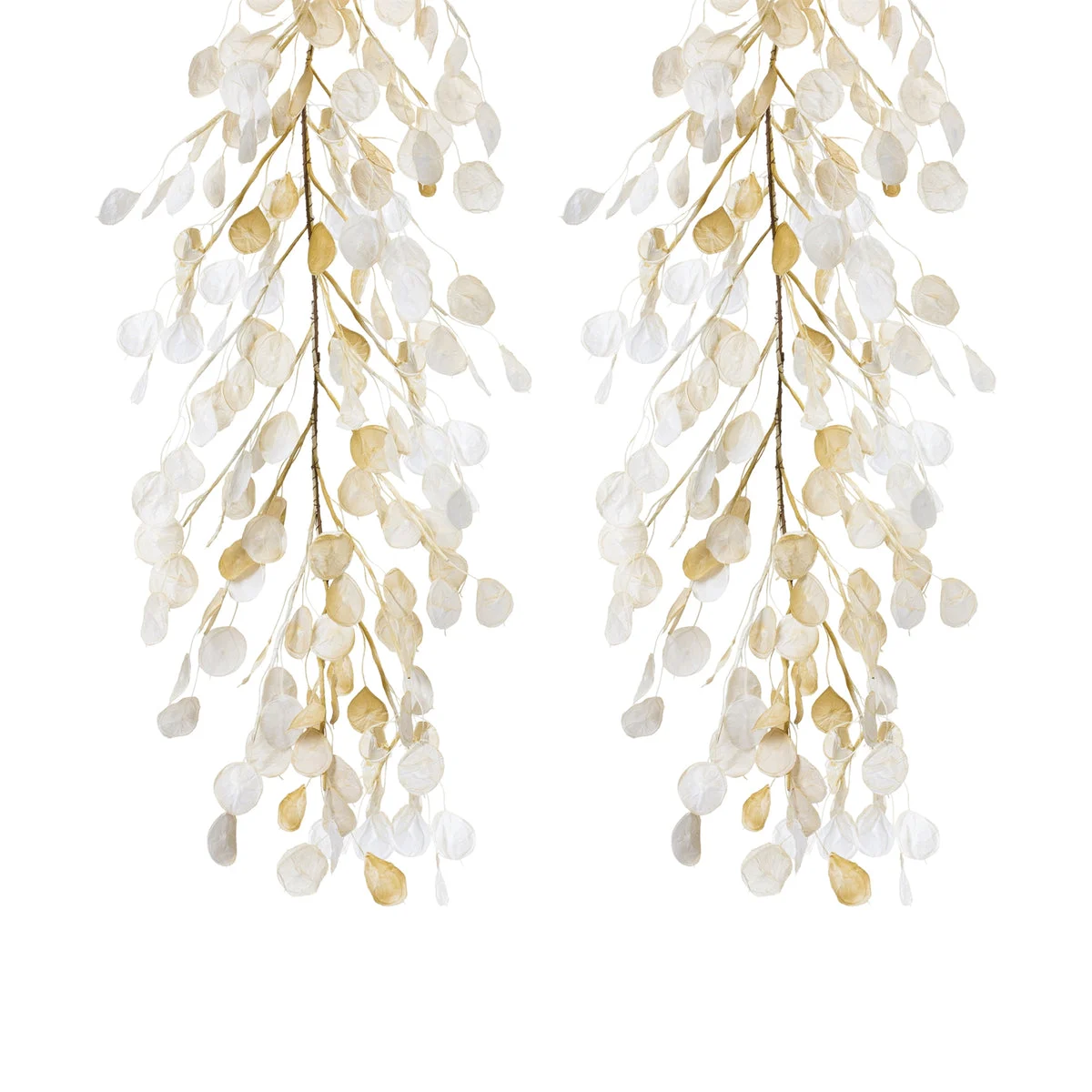 Melrose Ivory Silver Dollar Eucalyptus Garland (Set of 2)