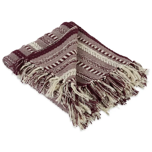 DII Blackberry Braided Stripe 60" x 50" Throw