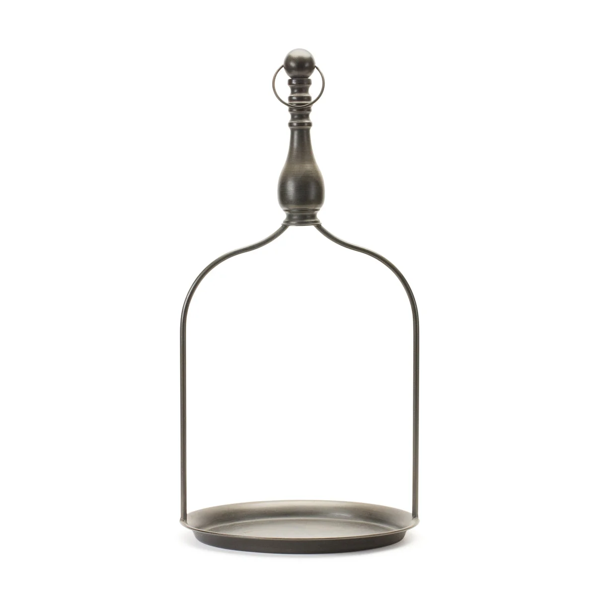 Vintage Metal Plate Candle Holder, Iron 24"H – Stylish Brown Home Decor by Melrose
