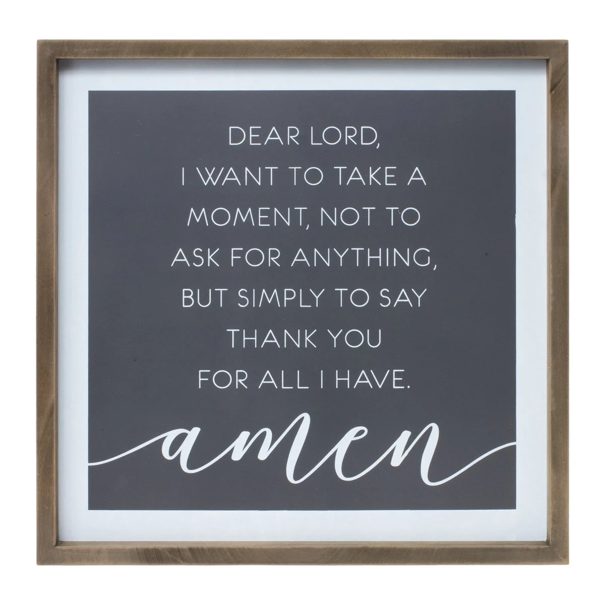 Melrose Wooden Thank You Prayer Plaque 19.75"SQ