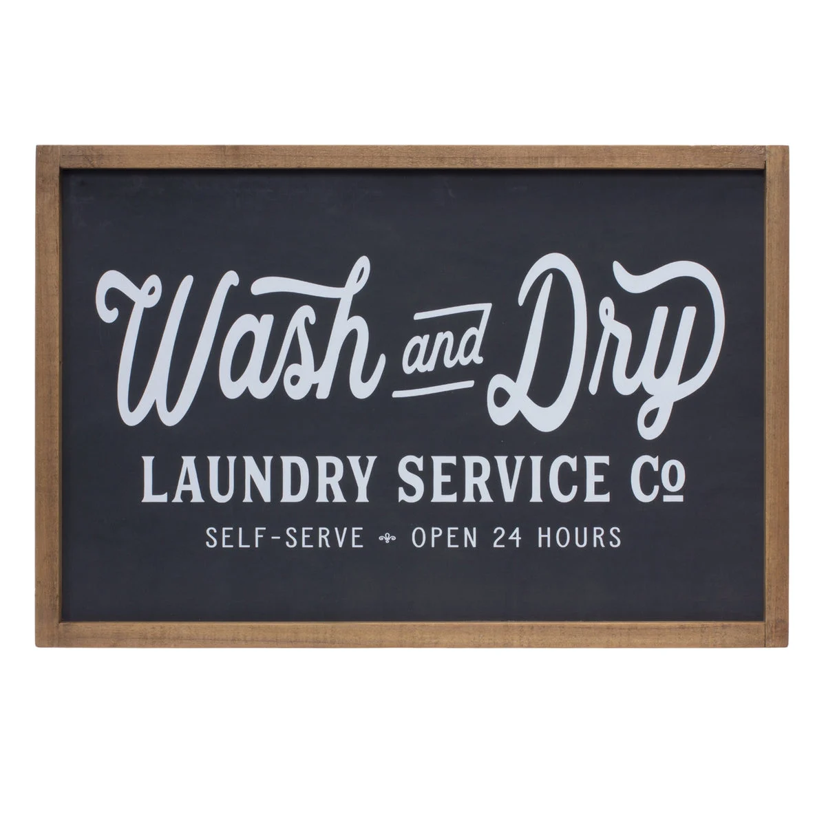 Wash & Dry Laundry Room Wall Sign – 12"H Pine Wood & MDF Indoor Decor by Melrose