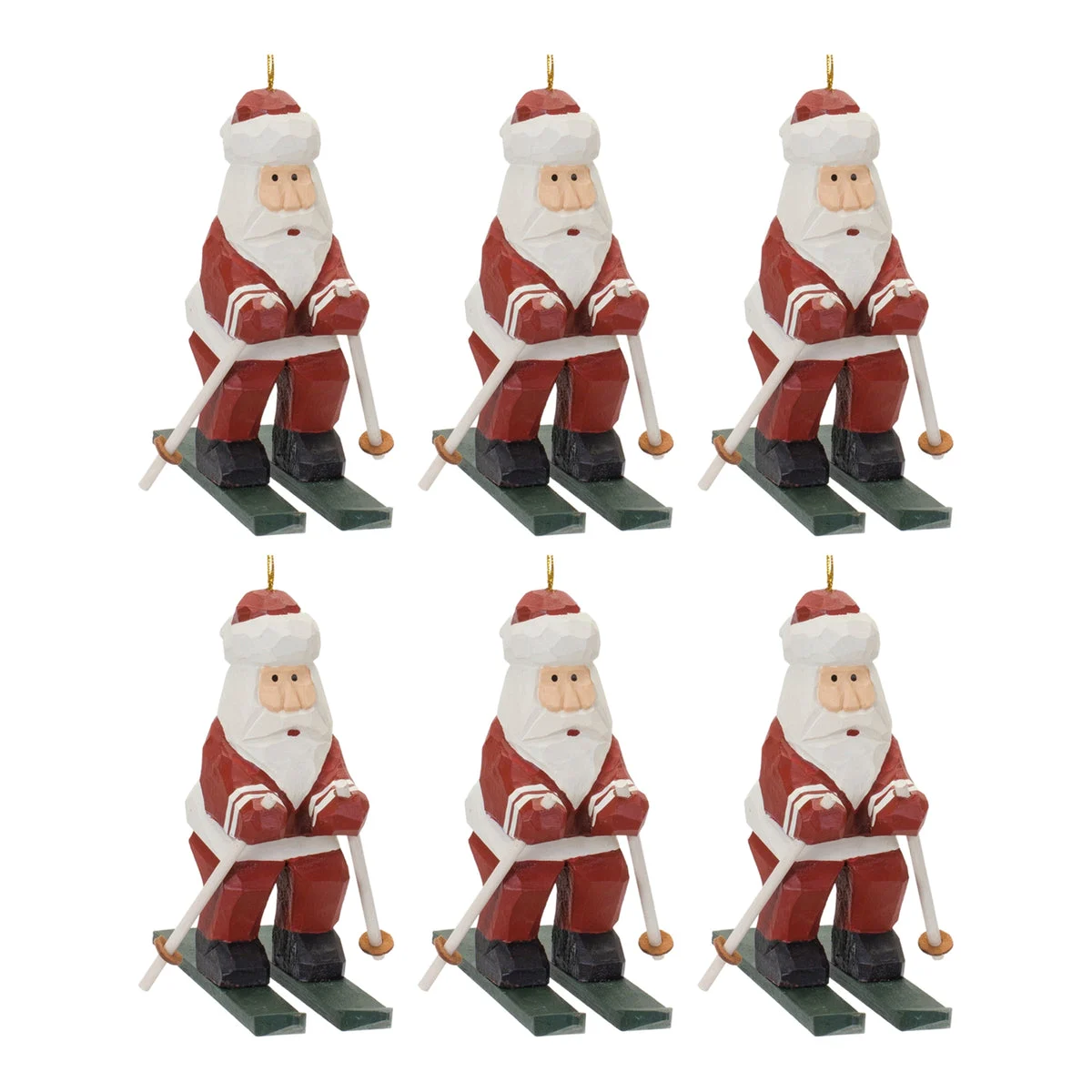 Melrose Santa on Skis Ornament (Set of 6)