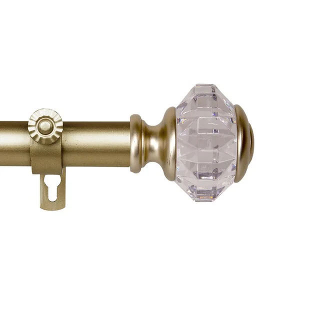 Lea Curtain Rod 1" Diameter x 120" - 170" Long - Gold