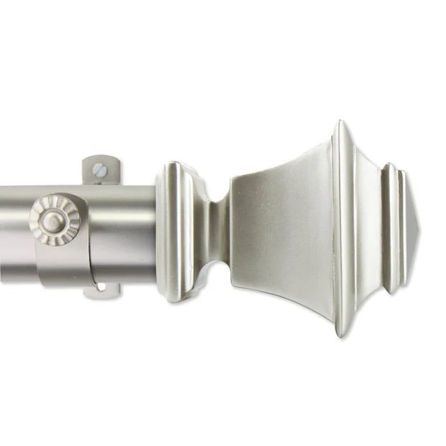 Julio Curtain Rod 1.5" Diameter x 28" - 48" Long - Satin Nickel