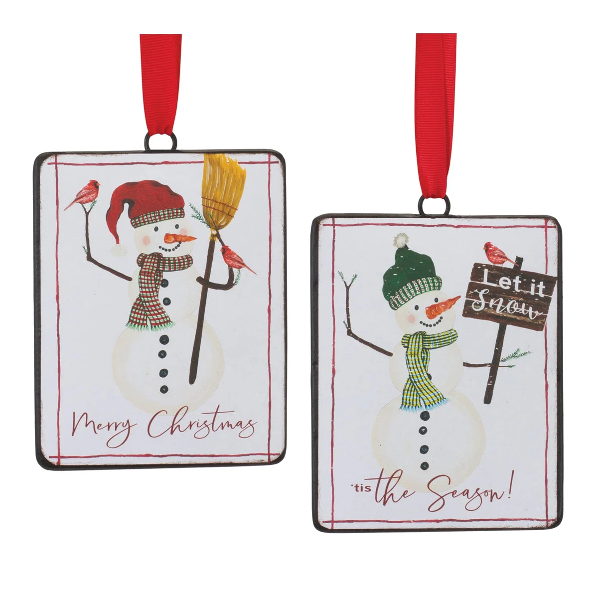 Snowman Tree Ornament Set 12 Christmas Decorations 4.5 inch by Melrose