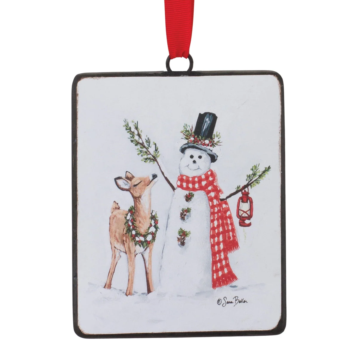 Christmas Snowman and Deer Ornament Pack Iron and Polyester 5.25" – 12 Pieces by Melrose