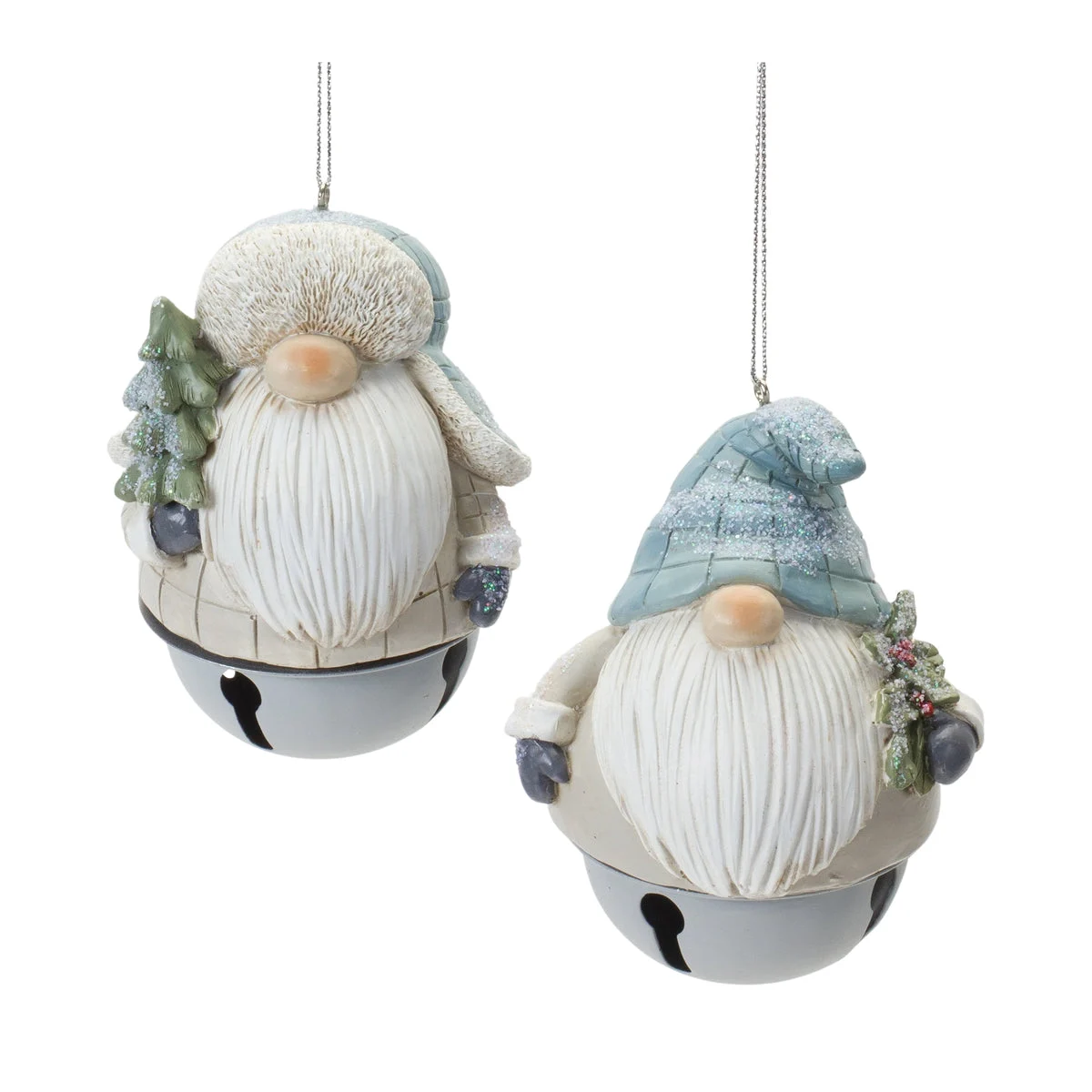 Christmas Resin Gnome/Bell Ornaments – 4.25" Set of 12 by Melrose