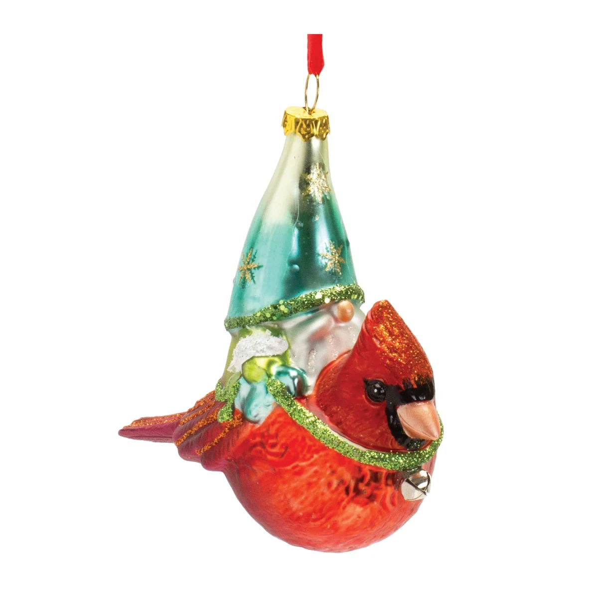 Christmas Gnome Ornament Cardinal Bird Design 4.5 Inch – Set of 6 by Melrose