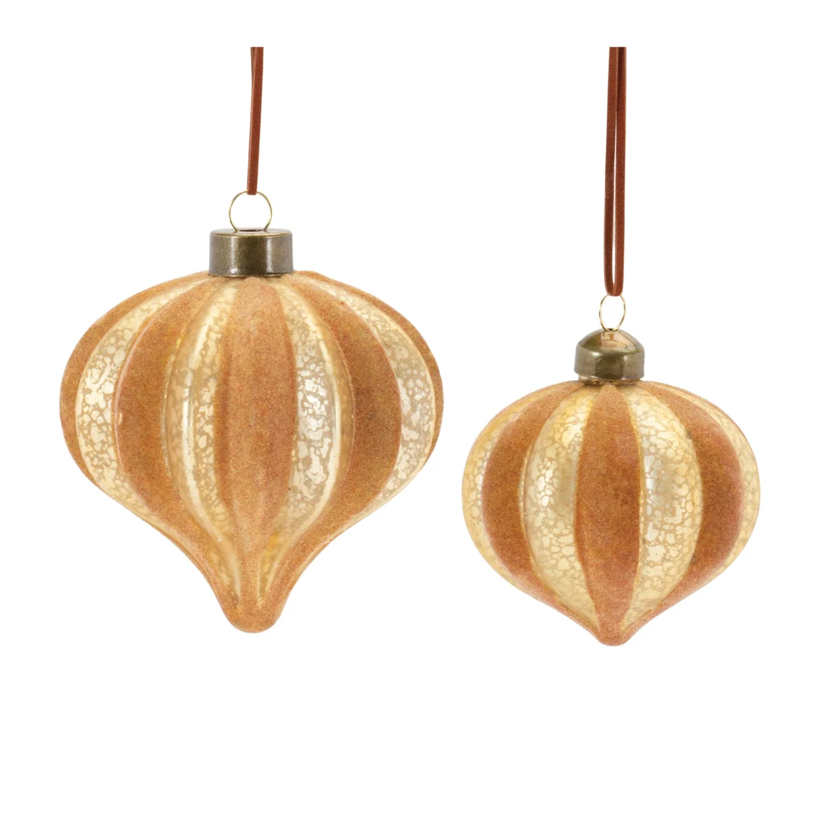 Melrose Ribbed Glass Onion Ornament (Set of 12)