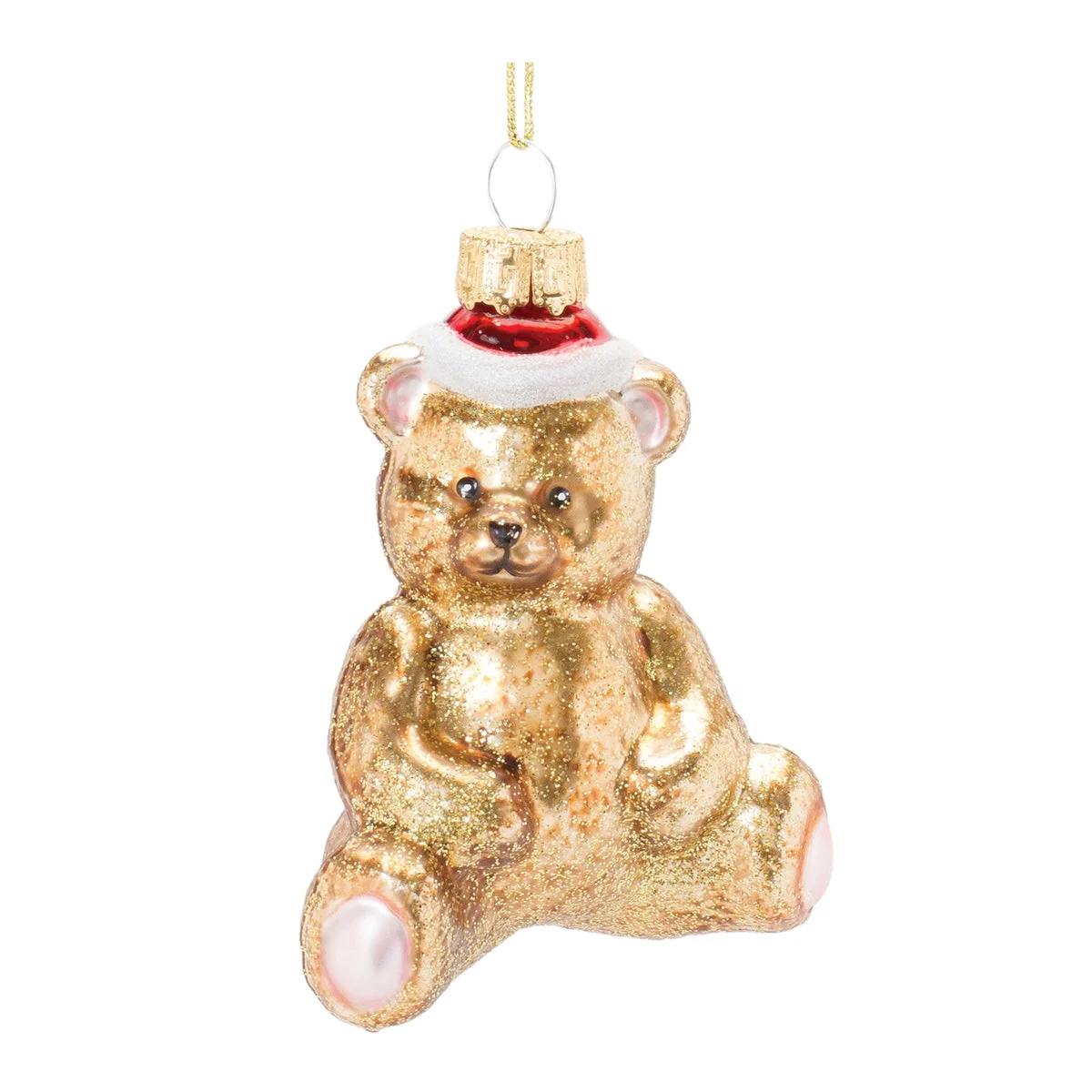 Christmas Holiday Teddy Bear Ornament Glass 3.75 Inch – Set of 12 by Melrose