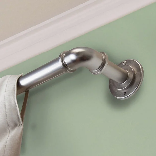 1" Pipe Blackout Curtain Rod 48" - 84" Long - Satin Nickel