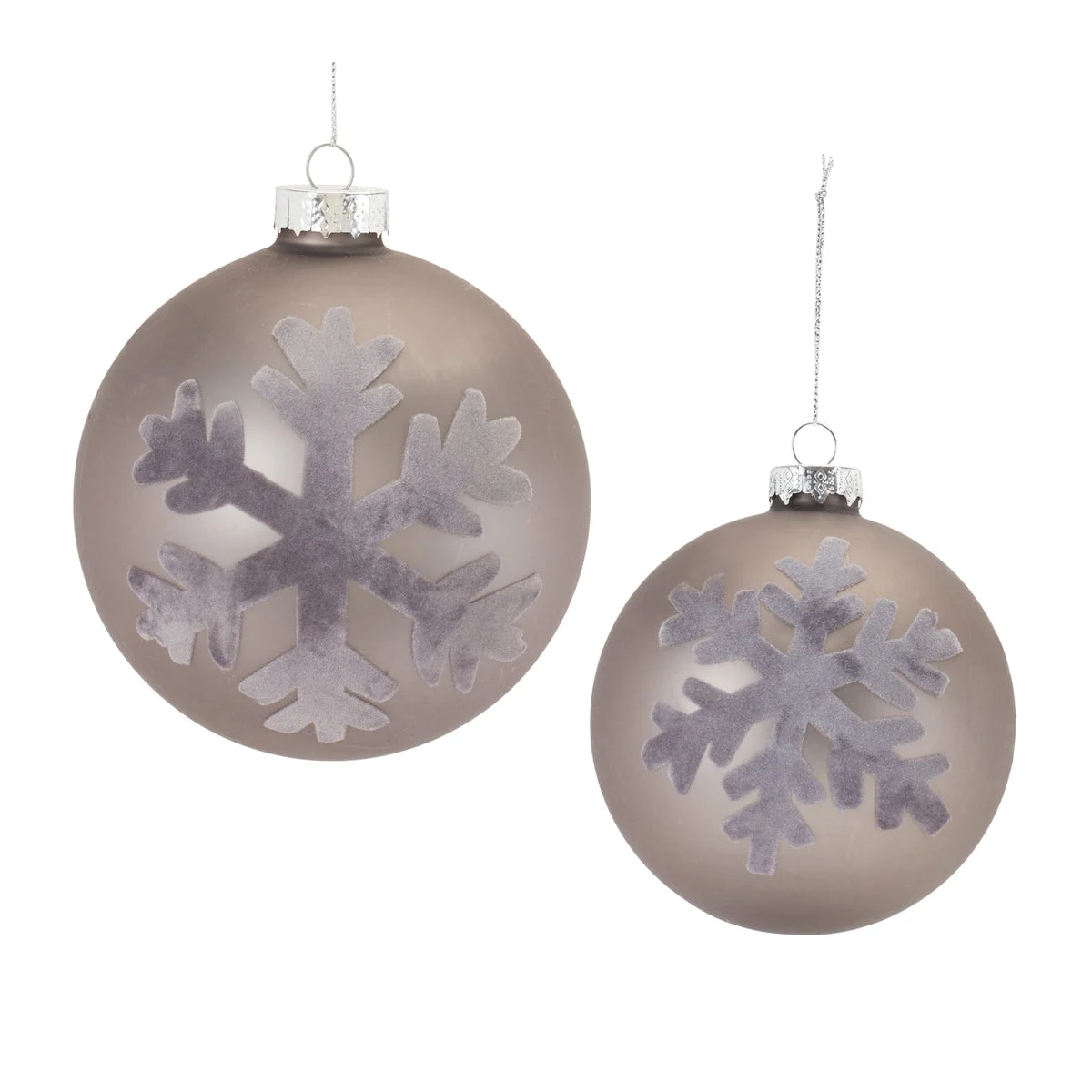 Christmas Glass Snowflake Ball Ornament Set of 4, 5 Inch – 6 Pieces by Melrose