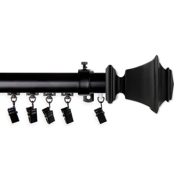 Julio Traverse Rod 86" - 120" Long - Black