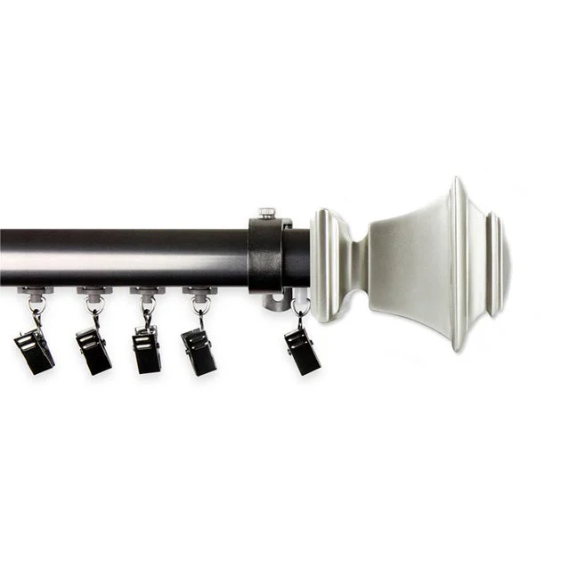 Julio Traverse Rod 86" - 120" Long - Satin Nickel