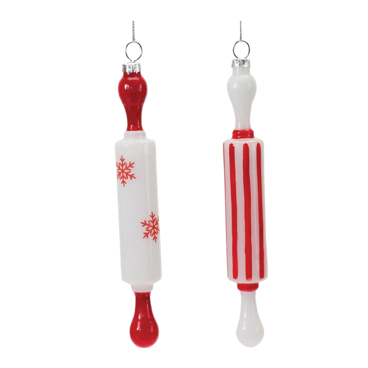 Christmas Glass Baking Rolling Pin Ornaments – Set of 12 by Melrose