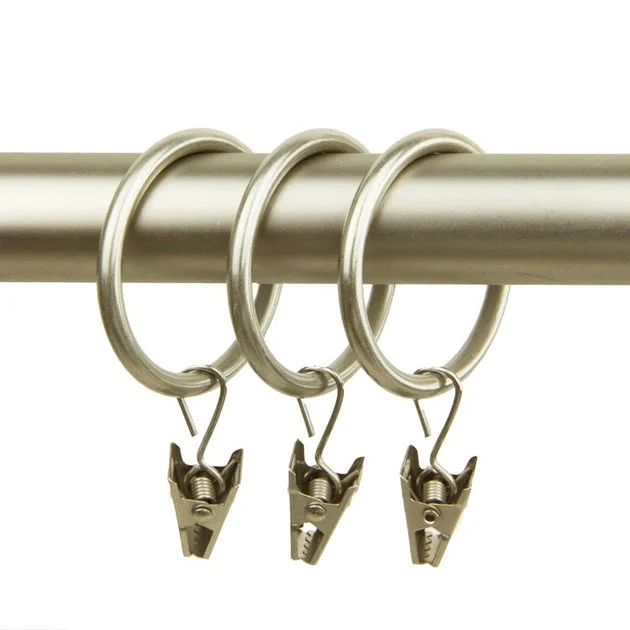 1-3/8" Inside Diameter Ring with Clip (Set of 10) - Light Gold