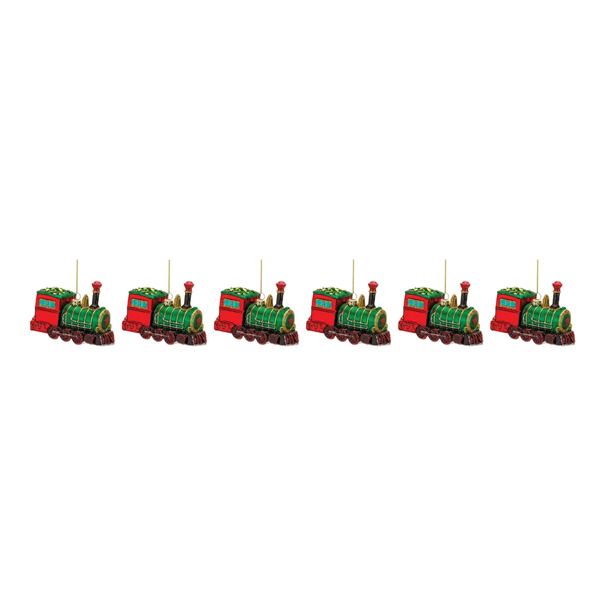 Christmas Classic Train Engine Ornament Set of 6, 4.25 inch by Melrose