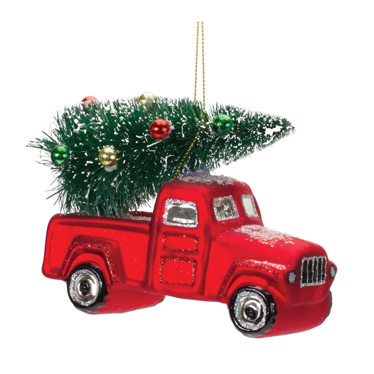 Christmas Farmhouse Pickup Truck Ornament Set of 6, 4.25 inch Melrose