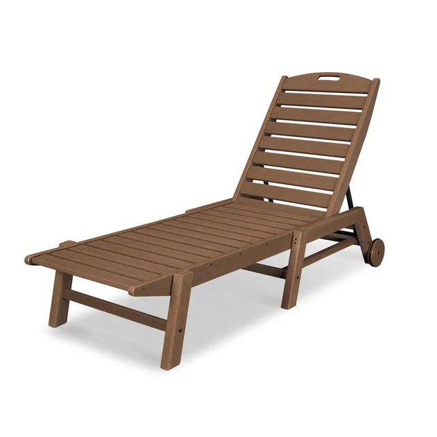 Nautical Chaise with Wheels - Teak