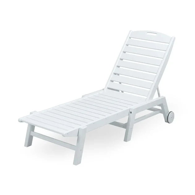 Nautical Chaise with Wheels - White