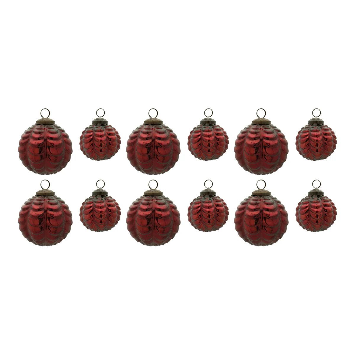 Melrose Scalloped Glass Ball Ornament (Set of 12)