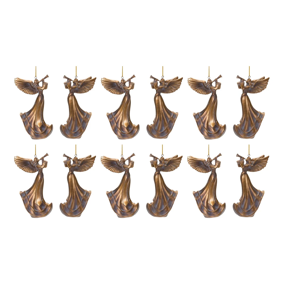 Melrose Bronze Trumpet Angel Ornament (Set of 6)