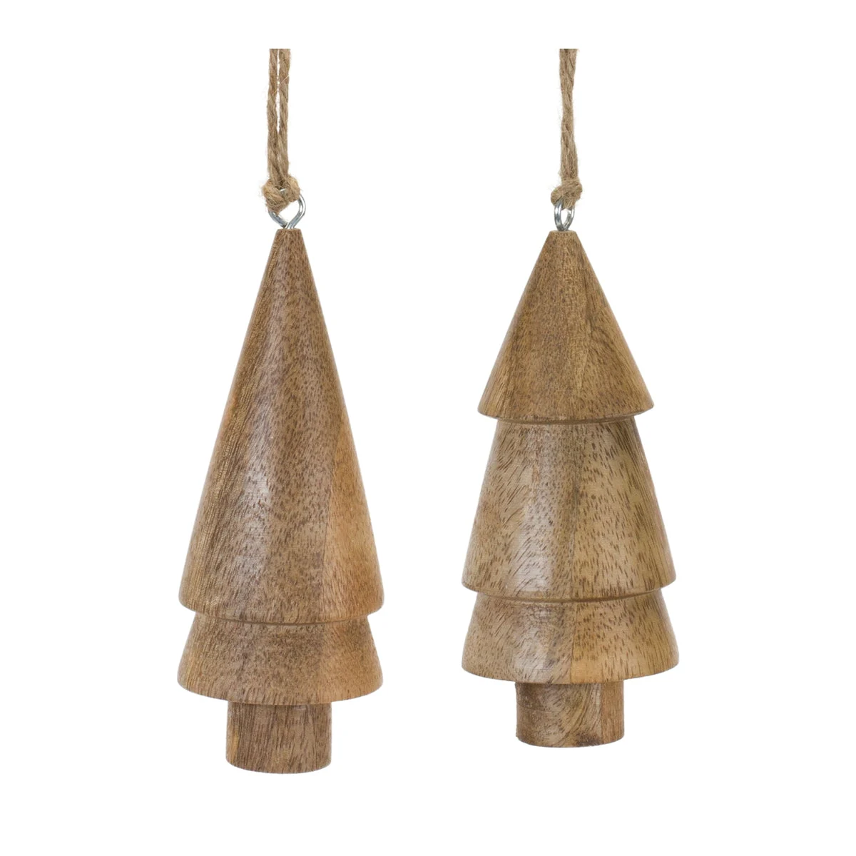 Melrose Wood Pine Tree Ornament (Set of 6)