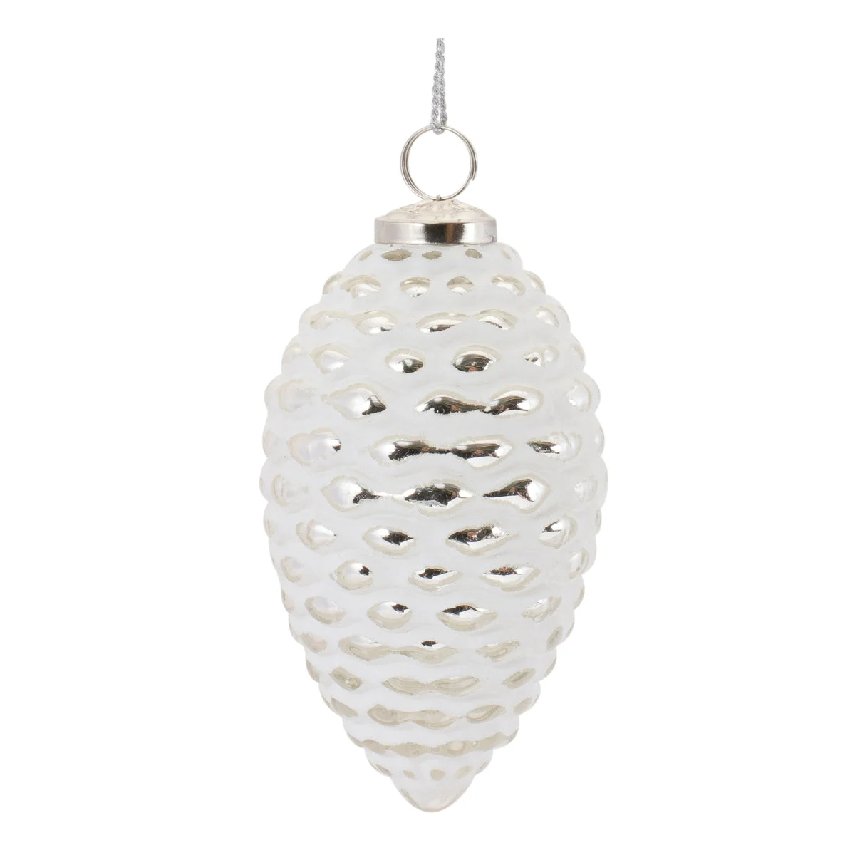 Melrose Frosted Glass Pinecone Ornament (Set of 4)