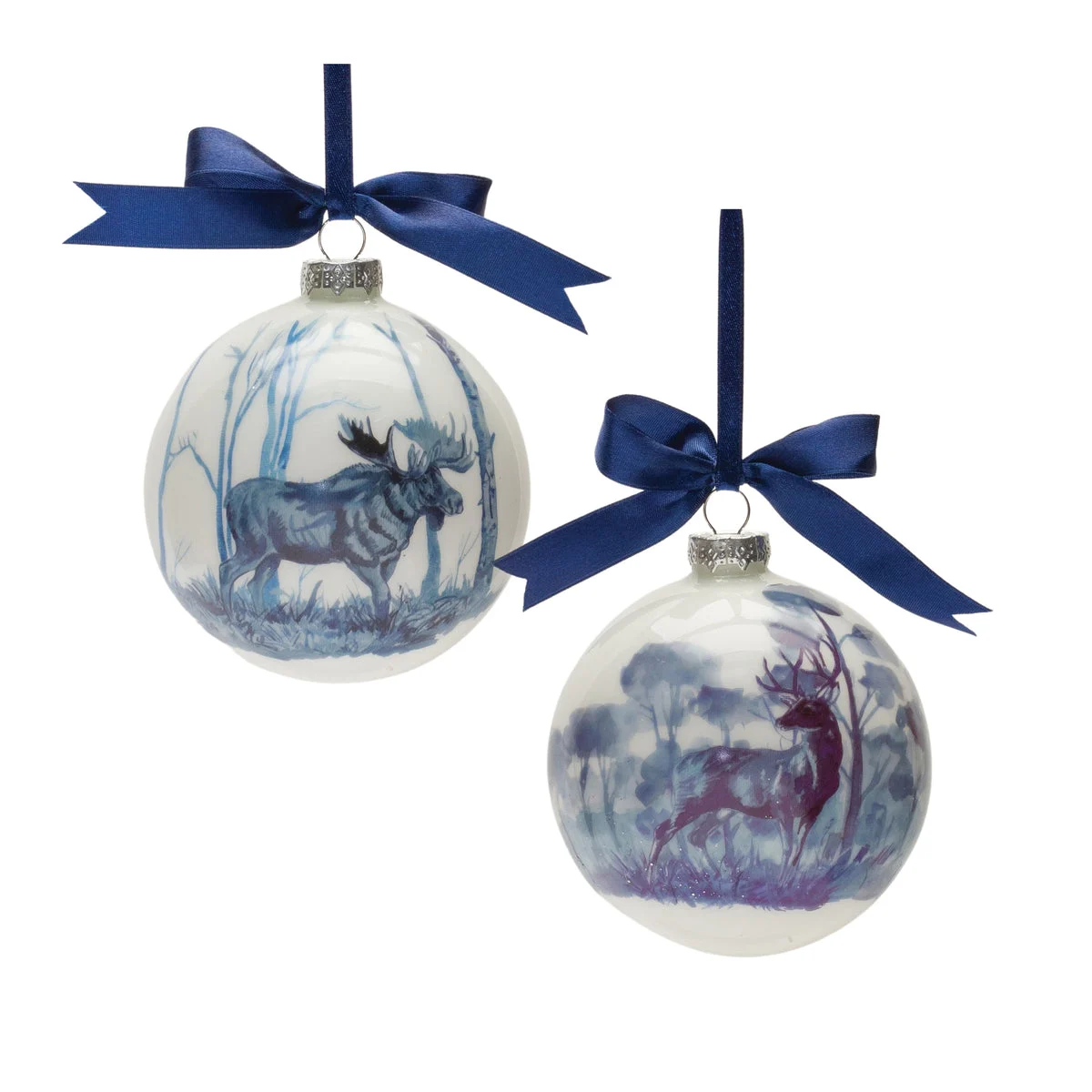 Melrose Woodland Deer and Moose Ball Ornament (Set of 6)