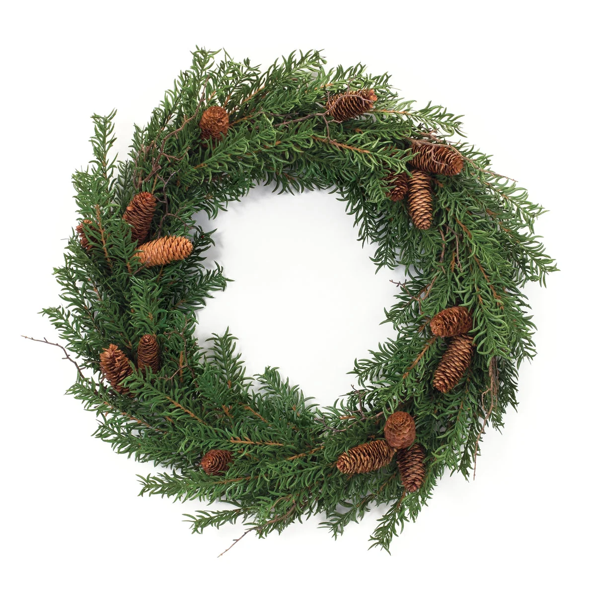 Christmas Pine Wreath 26" Diameter Mixed Pine Cone Plastic Holiday Decor by Melrose