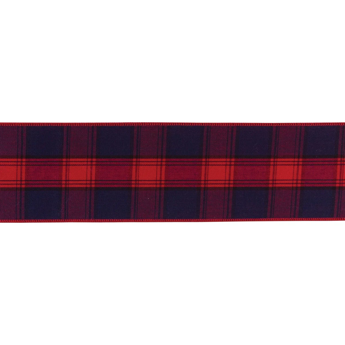 Christmas Red Black Plaid Ribbon 0.25 Height Wired Polyester 2.5 x 10 Yards by Melrose