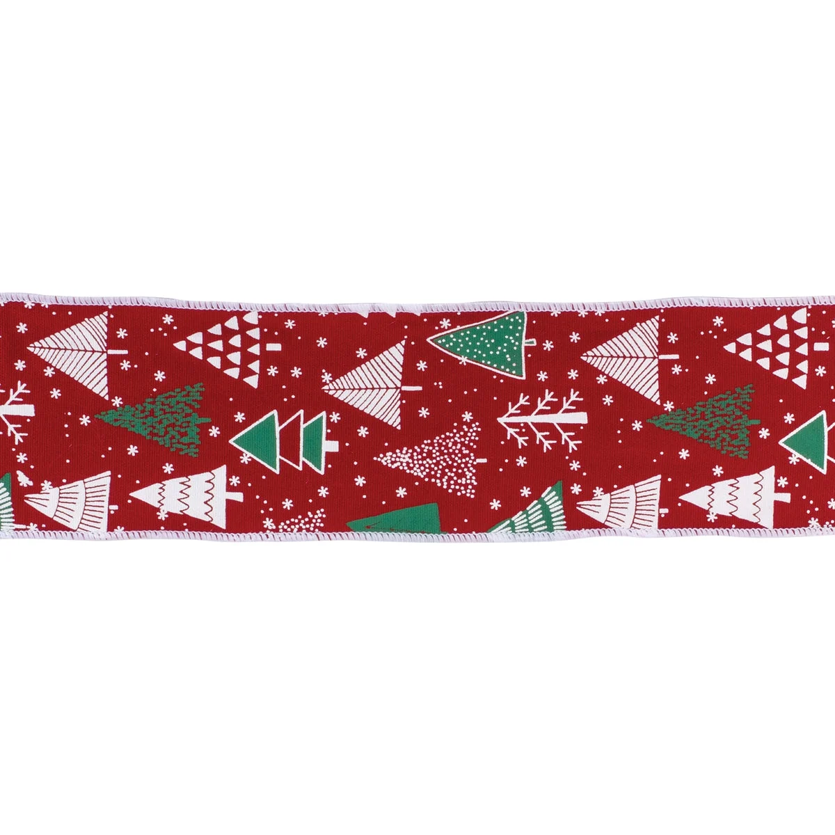 Holiday Tree Ribbon Red & Green 4" x 10 yds. Wired Cotton by Melrose