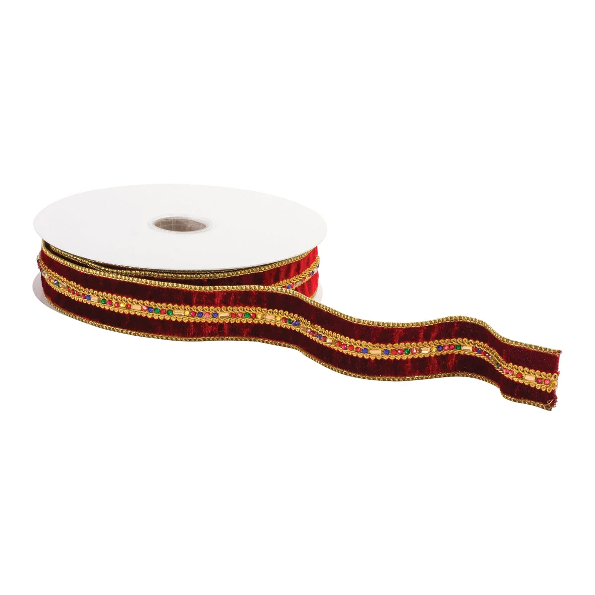 Holiday Ribbon Red & Gold 1.5" x 10 Yds. Wired Polyester by Melrose