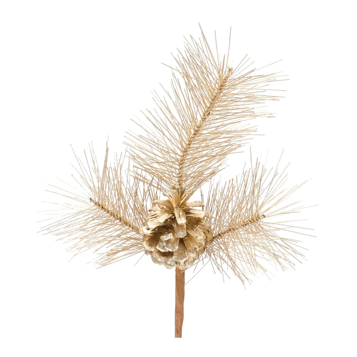 Gold Pine Pick Set – 10.5"H Christmas Decorative Picks (Set of 6) PVC Holiday Accents by Melrose