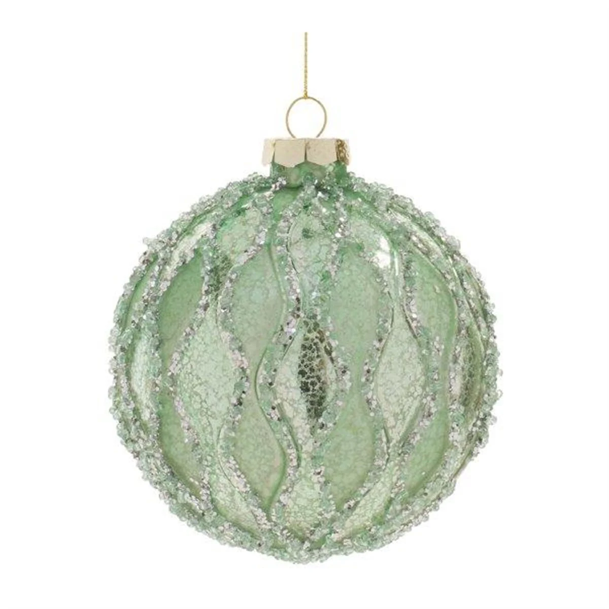 Melrose Beaded Mercury Glass Ball Ornament  (Set of 6)
