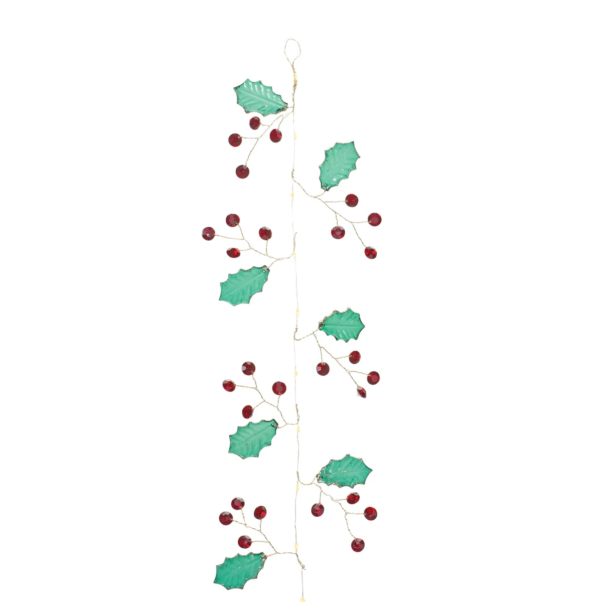 Holly and Gem Jewel Garland Set – 5.5'L Festive Christmas Decorative Garland (Set of 2) Plastic Holiday Accents by Melrose