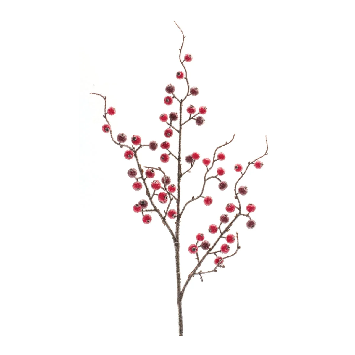 Iced Berry Twig Spray Set – 27"H Frosted Red Winter Holiday Sprays (Set of 12) Foam Accents by Melrose