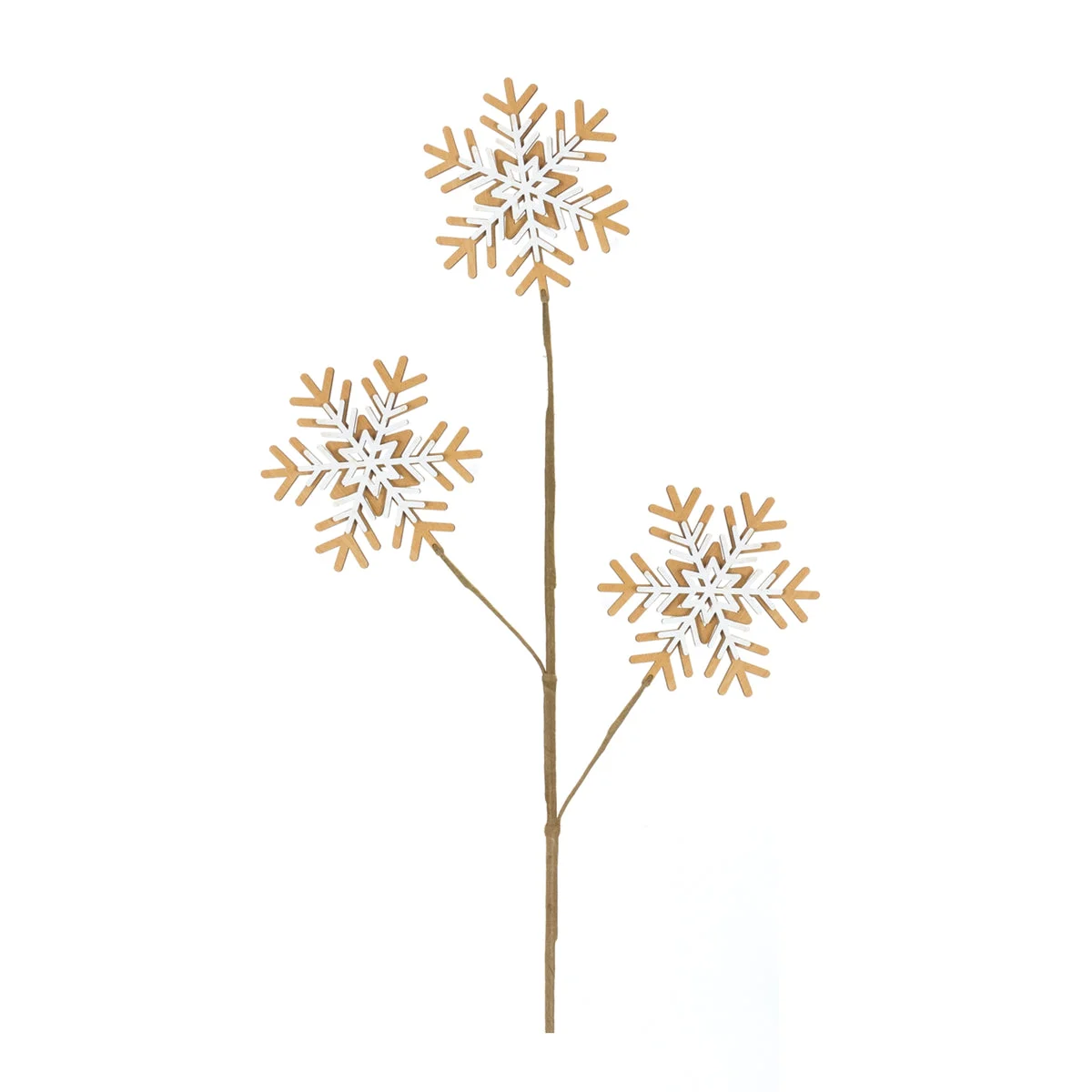 Wood Snowflake Spray – 29"H Christmas Decorative Stems, Rustic Plywood Holiday Accents (Set of 6) by Melrose