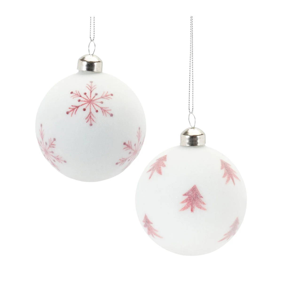 Frosted Glass Christmas Ornaments Set of 12 Holiday Balls 4 Inch Height Red and White By Melrose