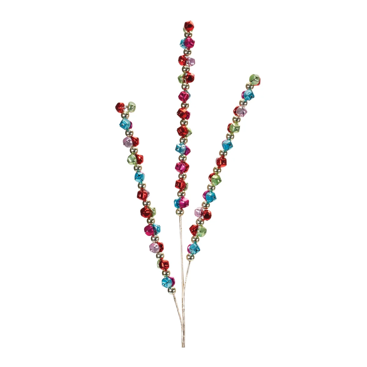 Jingle Bell Spray Set of 2 Holiday Stems 32 Inch Height Red and Green Christmas Decor By Melrose