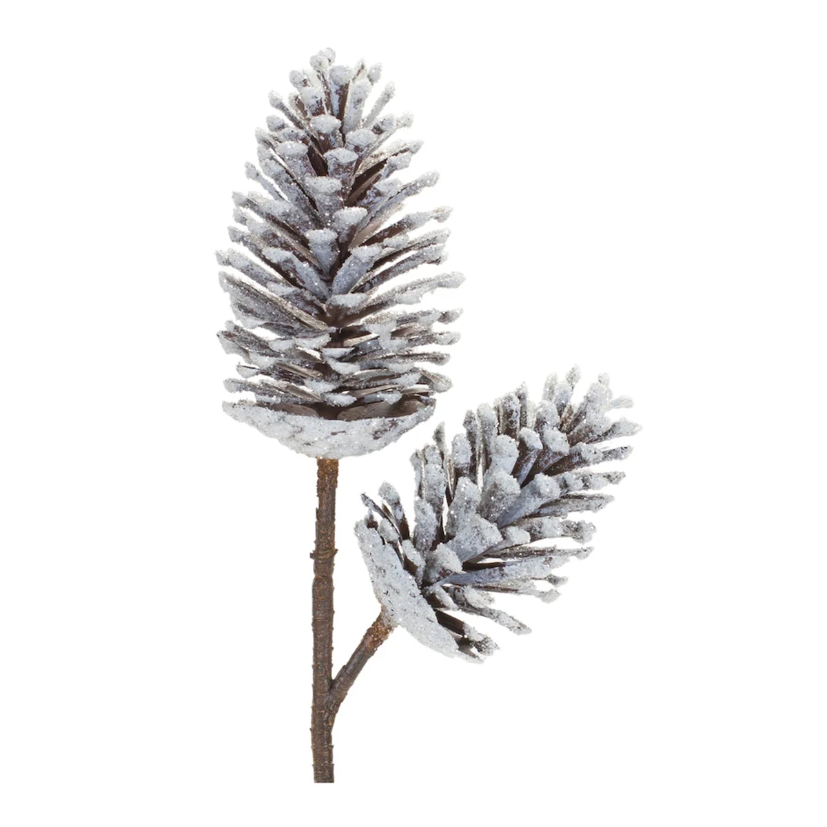 Holiday Decor Pine Cone Pick Set of 2 Seasonal Brown and White 28.25 Inch Height By Melrose