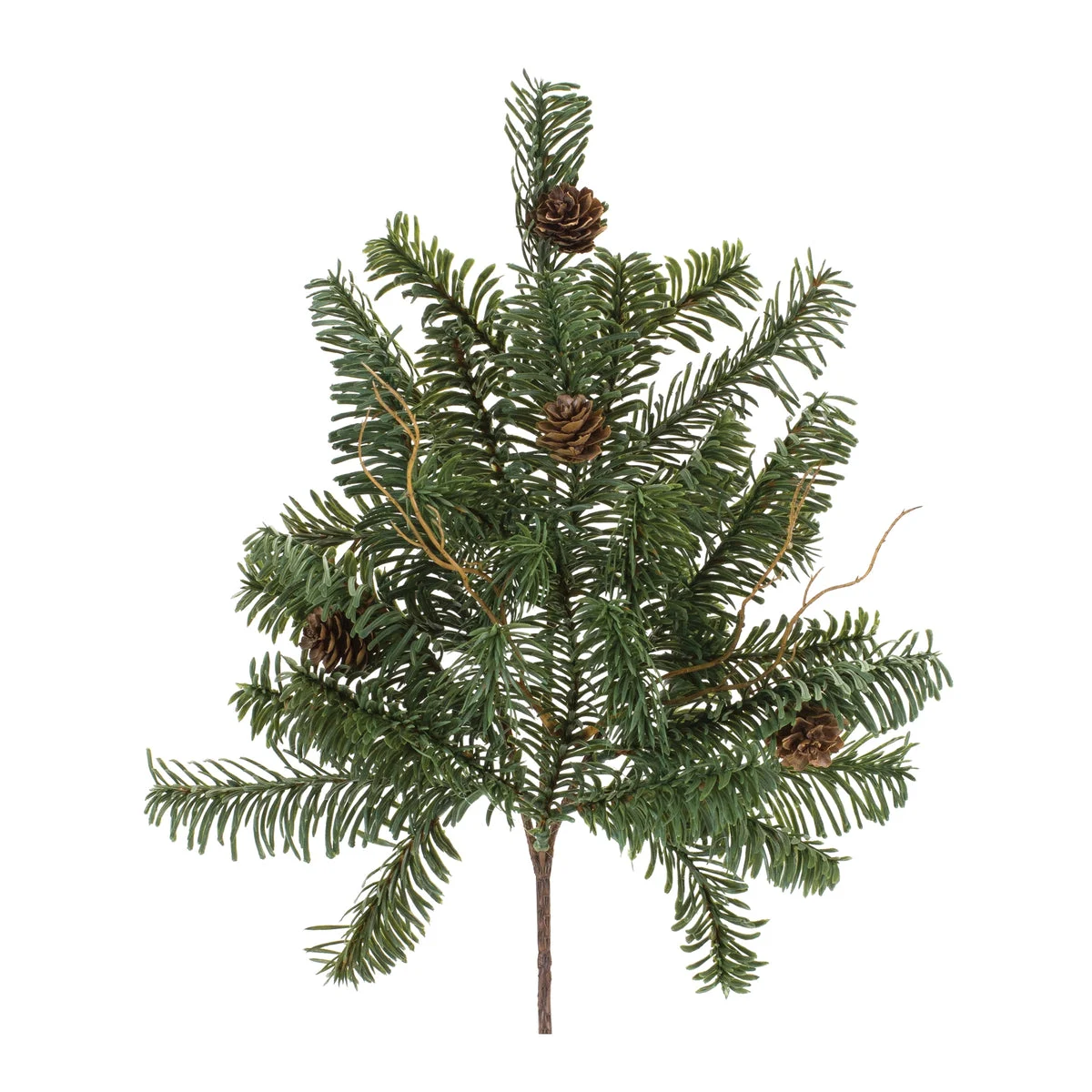 Pine Stem with Pinecones 17 Inch Height Set of 6 Green and Brown By Melrose