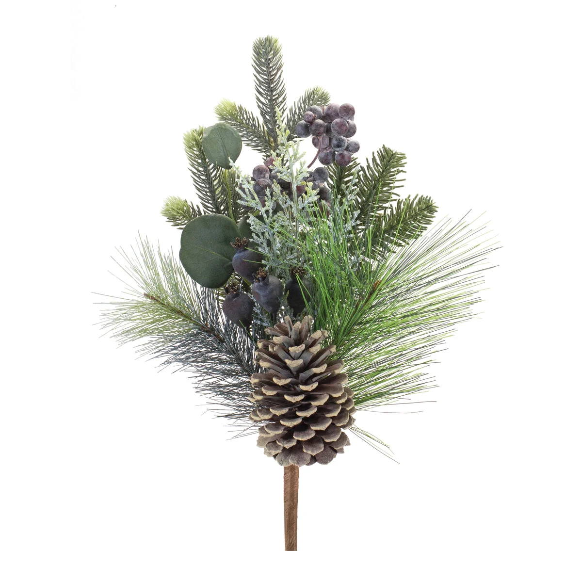 Holiday Pine Eucalyptus Picks – Polyester & PVC – 18 Inch Height, Indoor/Outdoor Set of 2 By Melrose