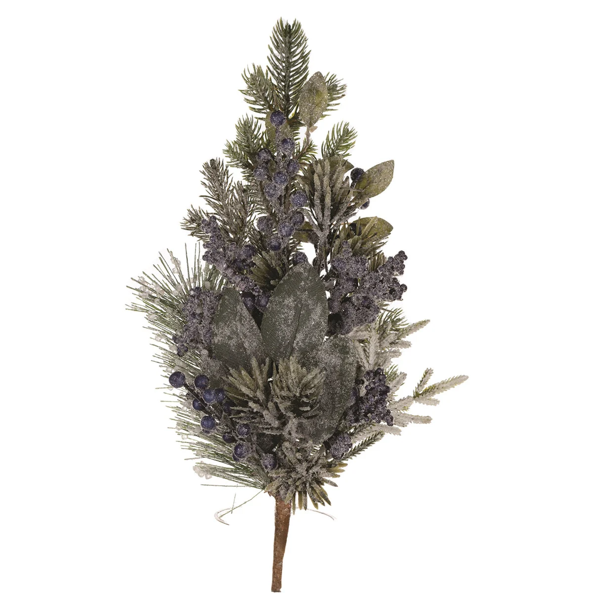 Pine Spray Set Of 2 With Frosted BlueBerry Accents 22 Inch Height For Holiday Decor By Melrose