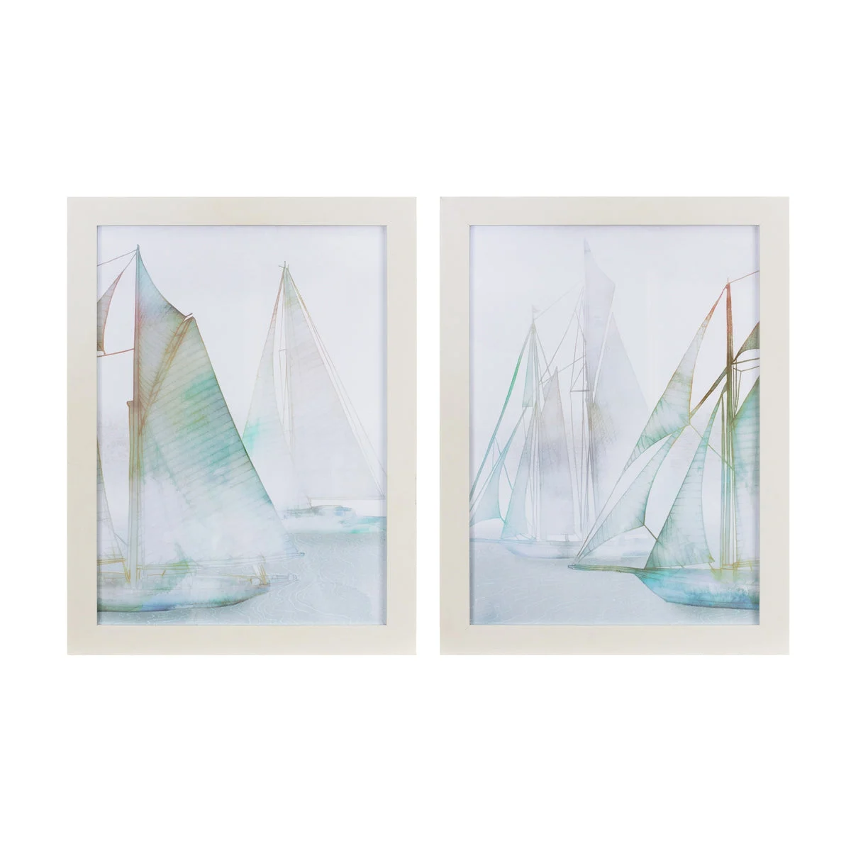 Melrose Framed Watercolor Sailboat Print (Set of 2)