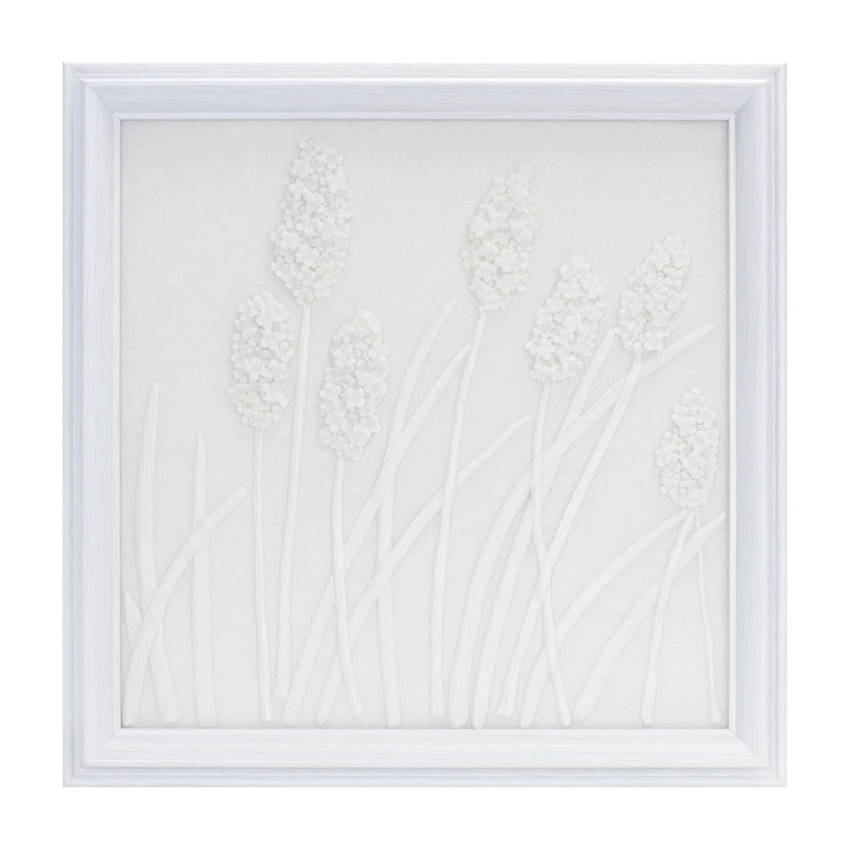 White Floral Wall Plaque – Polyresin Stone – 18.25 Inch Height – Raised Dandelion Motif – By Melrose
